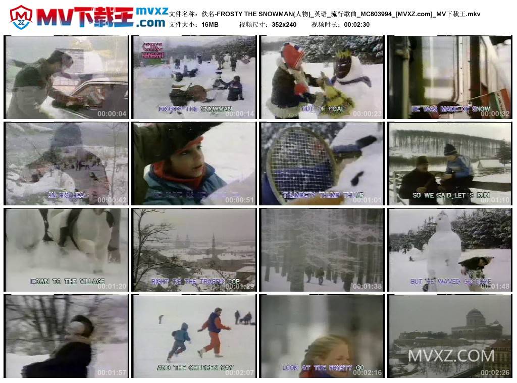 佚名-FROSTY THE SNOWMAN(人物)_英语_流行歌曲_MC803994